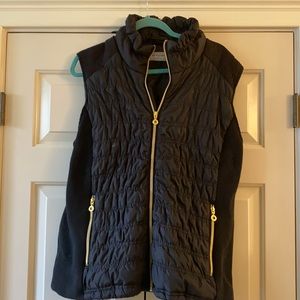 Black puffer vest with Gold Hardware